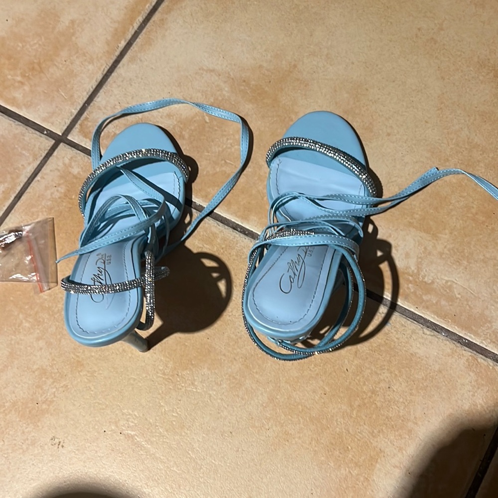 Blue high-heeled shoes for women,Cathy Din brand.Z:7 1/2.